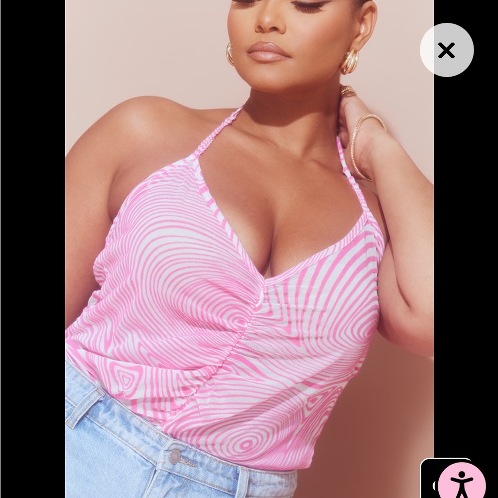 Pink halteredneck top. Size 3x from pretty little thing